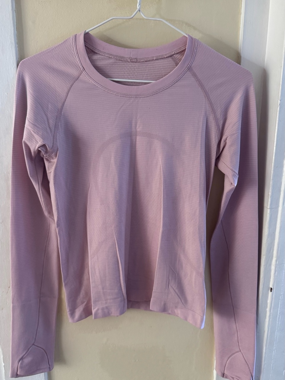 Lululemon Women’s Swiftly Tech Long-Sleeve Waist Length in “Pink Peony”